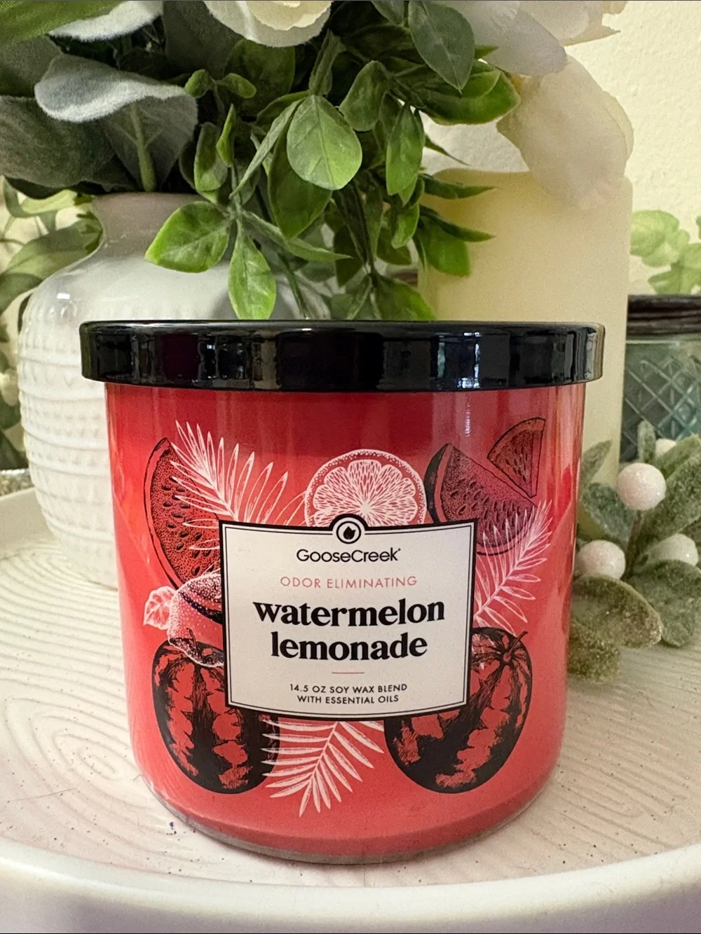 Goose Creek Watermelon Lemonade Scented Candle - Red
